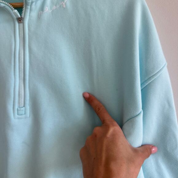G/FORE "Pray for Birdies" French Terry 1/4 Zip Pullover Blue XS - Picture 5 of 10